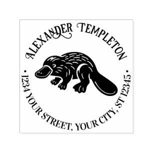 Duck Billed Platypus #2P Name Return Address Self-inking Stamp