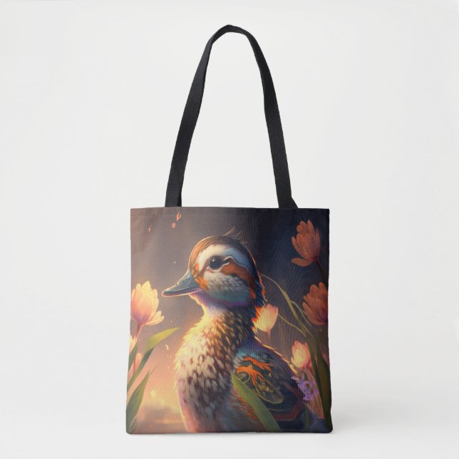 Duck Bird Animal Portrait Painting Wildlife Ponds Tote Bag (Front)