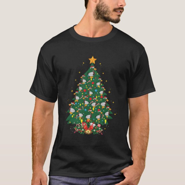 Duck Birds Lover Xmas Gift Duck Tree For Christmas T-Shirt (Front)