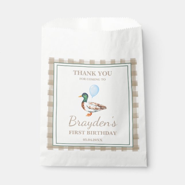 Duck Birthday Favour Bag (Front)