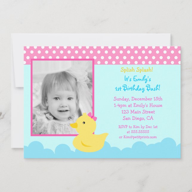Duck Birthday Invitations (Front)