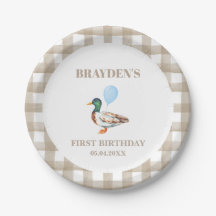 Duck Birthday Paper Plate