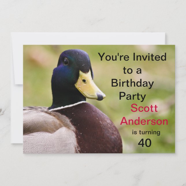 Duck Birthday Party Invitation (Front)