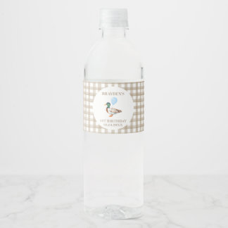 Duck Birthday Water Bottle Label