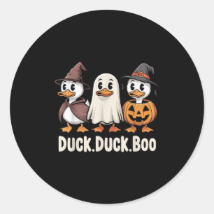 Duck Boo Funny Cute Soky Halloween Retro Goose Pum Classic Round Sticker