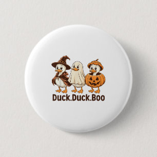 Duck Boo Funny Cute Spooky Halloween Retro Goose P 6 Cm Round Badge