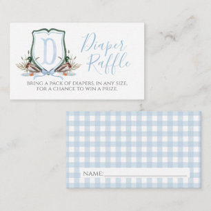 Duck Boy Baby Shower Diaper Raffle Enclosure Card