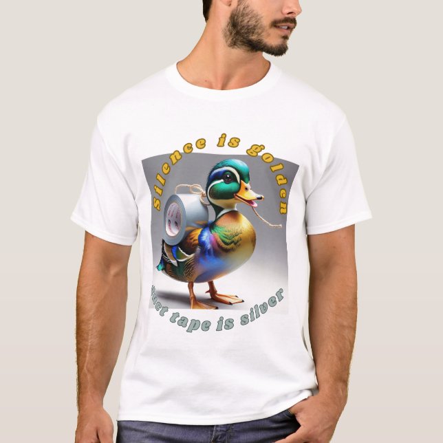 Duck Carrying Duct Tape T-Shirt (Front)