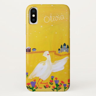 Duck, Castle, and Flowers Acrylic Painting Case-Mate iPhone Case