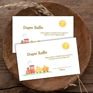 Duck Choo Choo Train Diaper Raffle Baby Shower Enclosure Card
