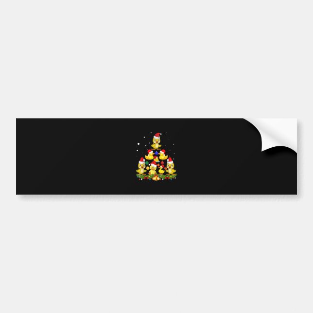 Duck Christmas Tree Bumper Sticker (Front)