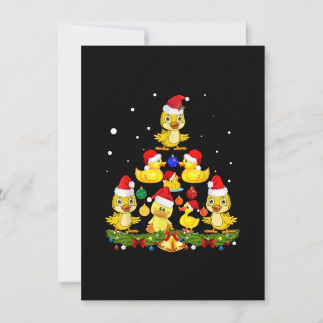 Duck Christmas Tree Invitation (Front)