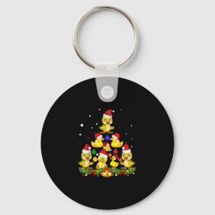Duck Christmas Tree Key Ring