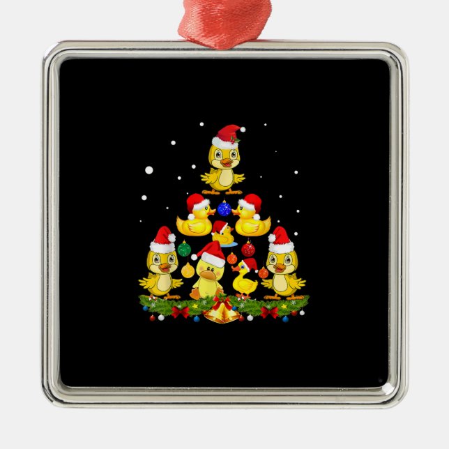 Duck Christmas Tree Metal Tree Decoration (Front)
