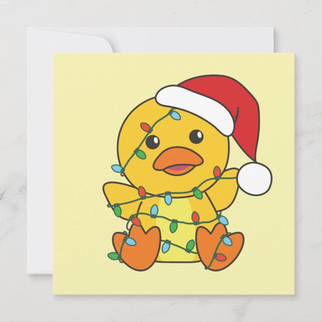 Duck Christmas Winter Animals Holiday Duck Card (Front)