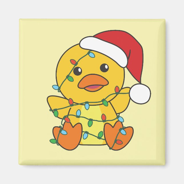 Duck Christmas Winter Animals Holiday Duck Magnet (Front)