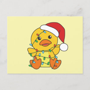Duck Christmas Winter Animals Holiday Duck Postcard