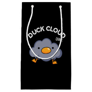 Duck Cloud Funny Weather Pun Dark BG Small Gift Bag