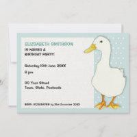 Duck Cool dots Birthday Party Invitation