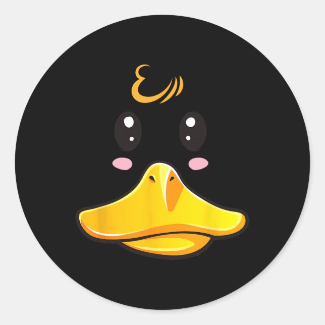 Duck Costume Cute Rubber Ducky Face Halloween  Classic Round Sticker (Front)
