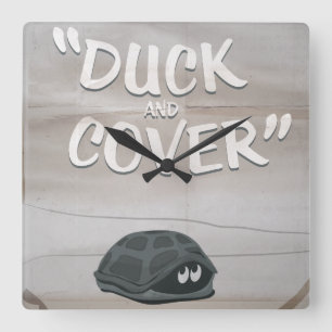 Duck & Cover Square Wall Clock