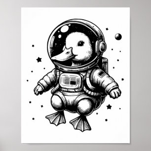 Duck Dad Mum Space - Astronaut Duck  Poster