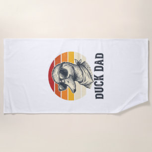 Duck Dad Vintage Duck Sunglasses Vector Shirt Desi Beach Towel