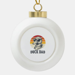 Duck Dad Vintage Duck Sunglasses Vector Shirt Desi Ceramic Ball Christmas Ornament