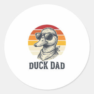 Duck Dad Vintage Duck Sunglasses Vector Shirt Desi Classic Round Sticker