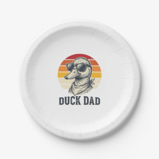 Duck Dad Vintage Duck Sunglasses Vector Shirt Desi Paper Plate