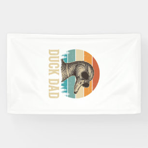 Duck Dad Vintage Engraving Retro Sunset Shirt Desi Banner