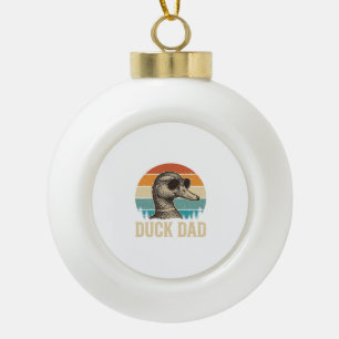 Duck Dad Vintage Engraving Retro Sunset Shirt Desi Ceramic Ball Christmas Ornament