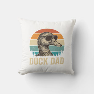 Duck Dad Vintage Engraving Retro Sunset Shirt Desi Cushion