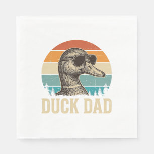 Duck Dad Vintage Engraving Retro Sunset Shirt Desi Napkin