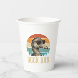 Duck Dad Vintage Engraving Retro Sunset Shirt Desi Paper Cups