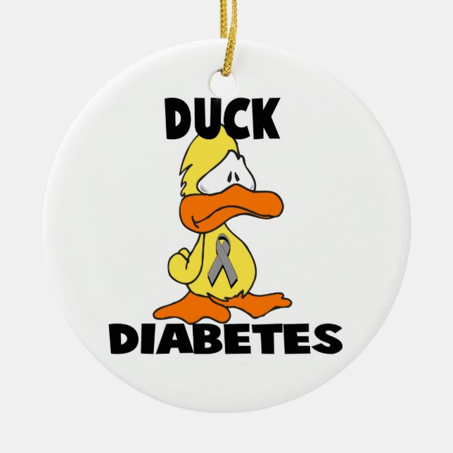 Duck Diabetes Ceramic Tree Decoration (Front)