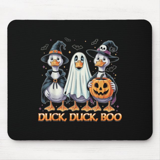 Duck Duck Boo Funny Halloween Costume Duck  Mouse Pad (Front)