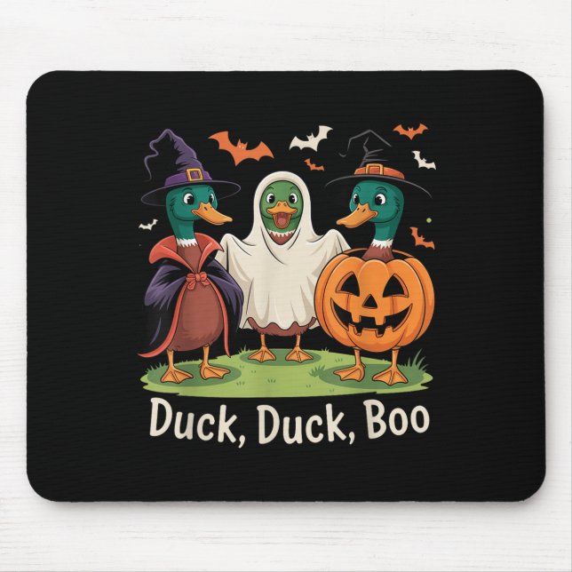 Duck Duck Boo Funny Halloween Costume Duck  Mouse Pad (Front)