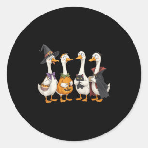 Duck Duck Boo Funny Halloween Costume Duck Pumpkin Classic Round Sticker