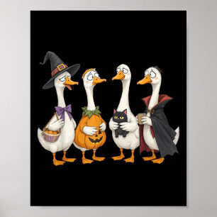 Duck Duck Boo Funny Halloween Costume Duck Pumpkin Poster