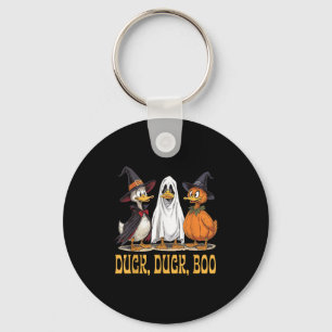 Duck Duck Boo Funny Halloween Costume Witch Ghost  Key Ring