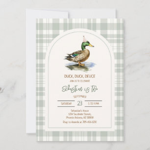 Duck Duck Deuce Mallard Duck Birthday Invitation