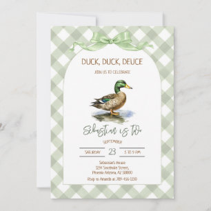 Duck Duck Deuce Mallard Duck Birthday Invitation