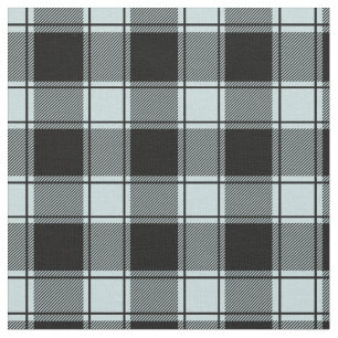 Duck Egg Blue & Black Buffalo Plaid Fabric
