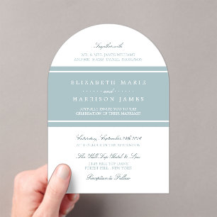 Duck Egg Blue Modern Wedding Acrylic Invitations