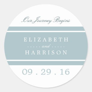 Duck Egg Blue Modern Wedding Classic Round Sticker