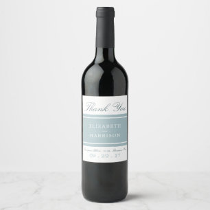 Duck Egg Blue Modern Wedding Wine Label