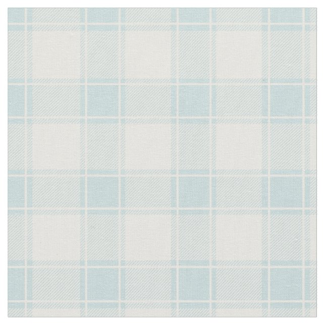 Duck Egg Blue & White Buffalo Plaid Fabric (Close Up)