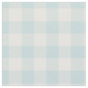 Duck Egg Blue & White Plaid Gingham Fabric