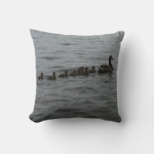 Duck Family Throw Pillow